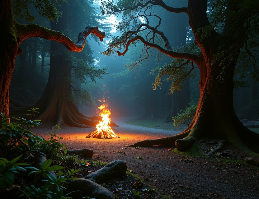 Mystischer Wald mit leuchtenden Elementen, Fantasy-Abenteuer aus unserem Interactive Entertainment Studio